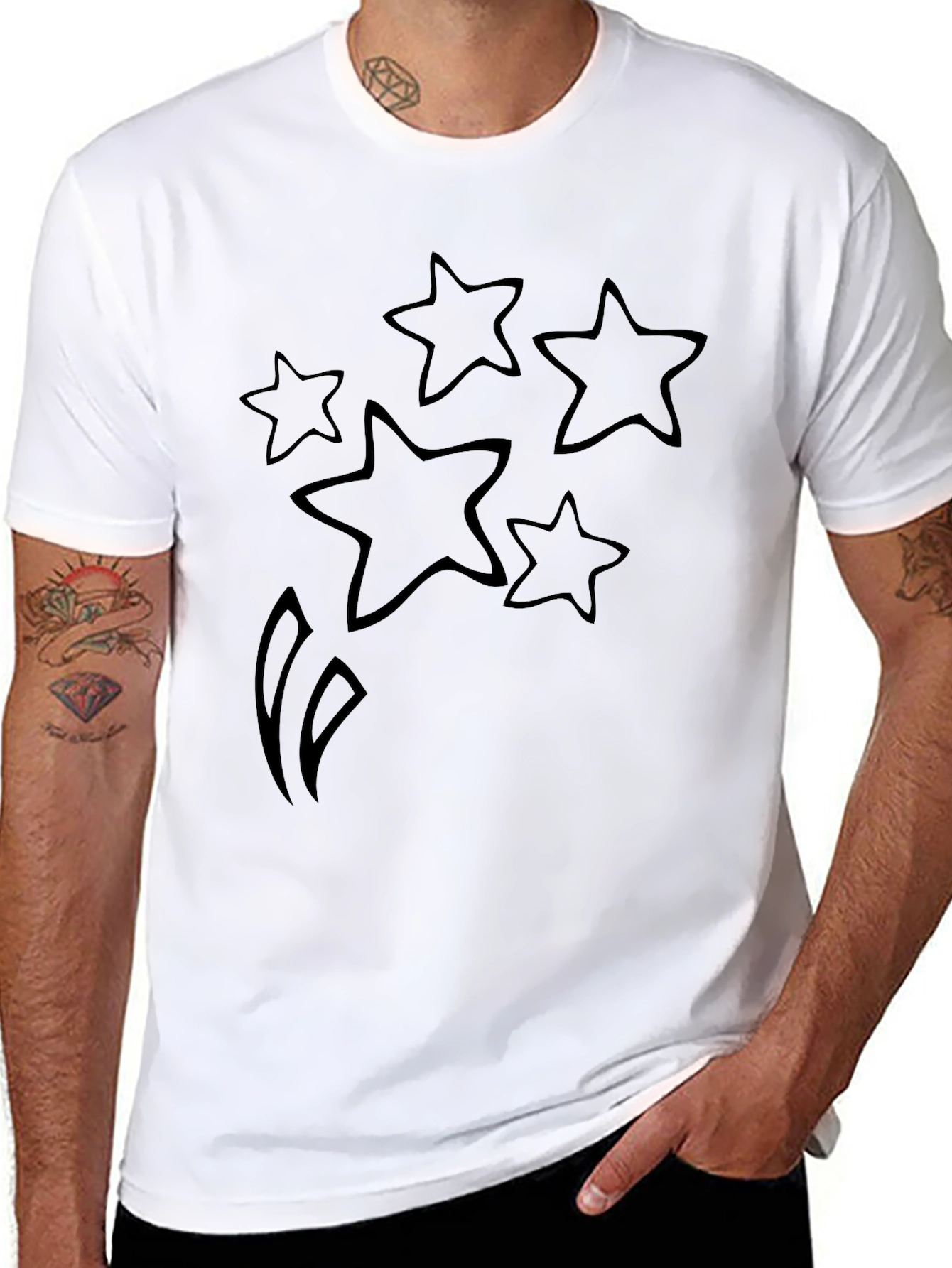 Starry Graphic Black T-Shirt