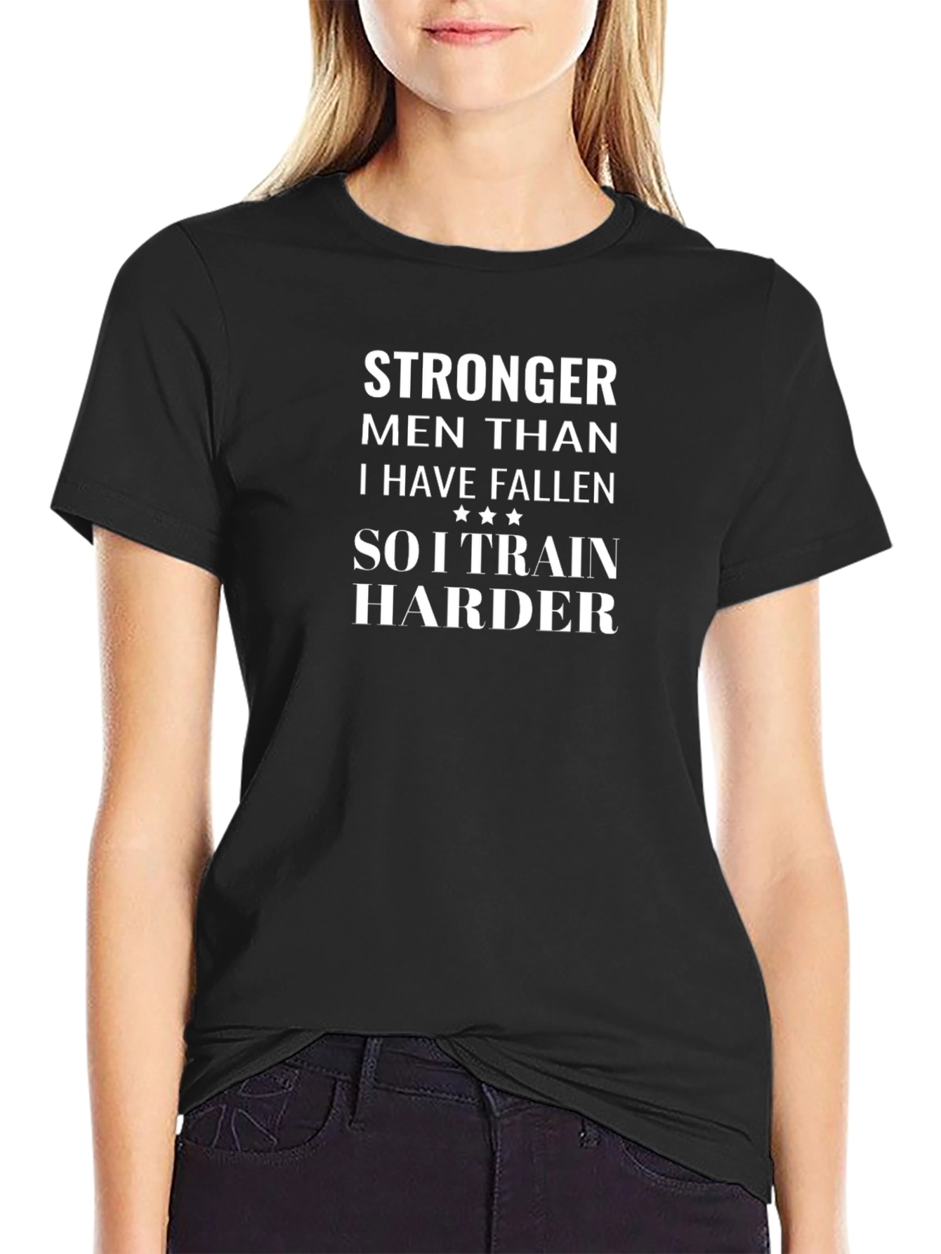 Stronger Men Quote T-Shirt - Train Harder