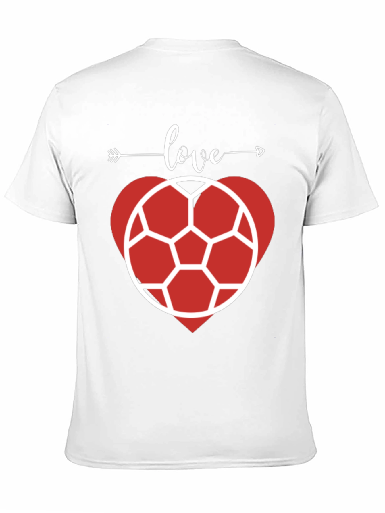 Love Soccer Heart T-Shirt - Black