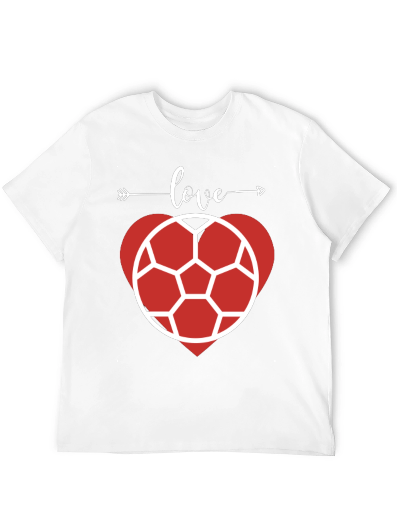 Love Soccer Heart T-Shirt - Black