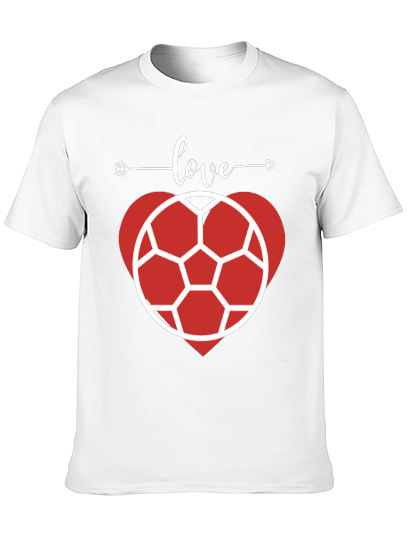 Love Soccer Heart T-Shirt - Black