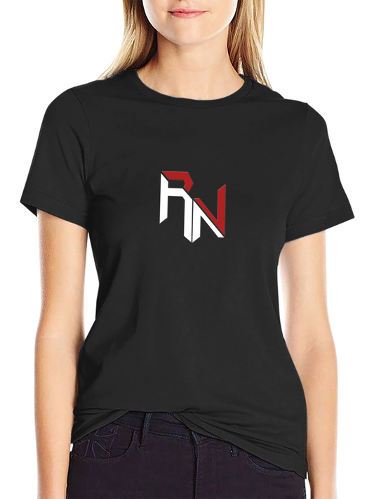 Stylish Black T-Shirt with RN Logo