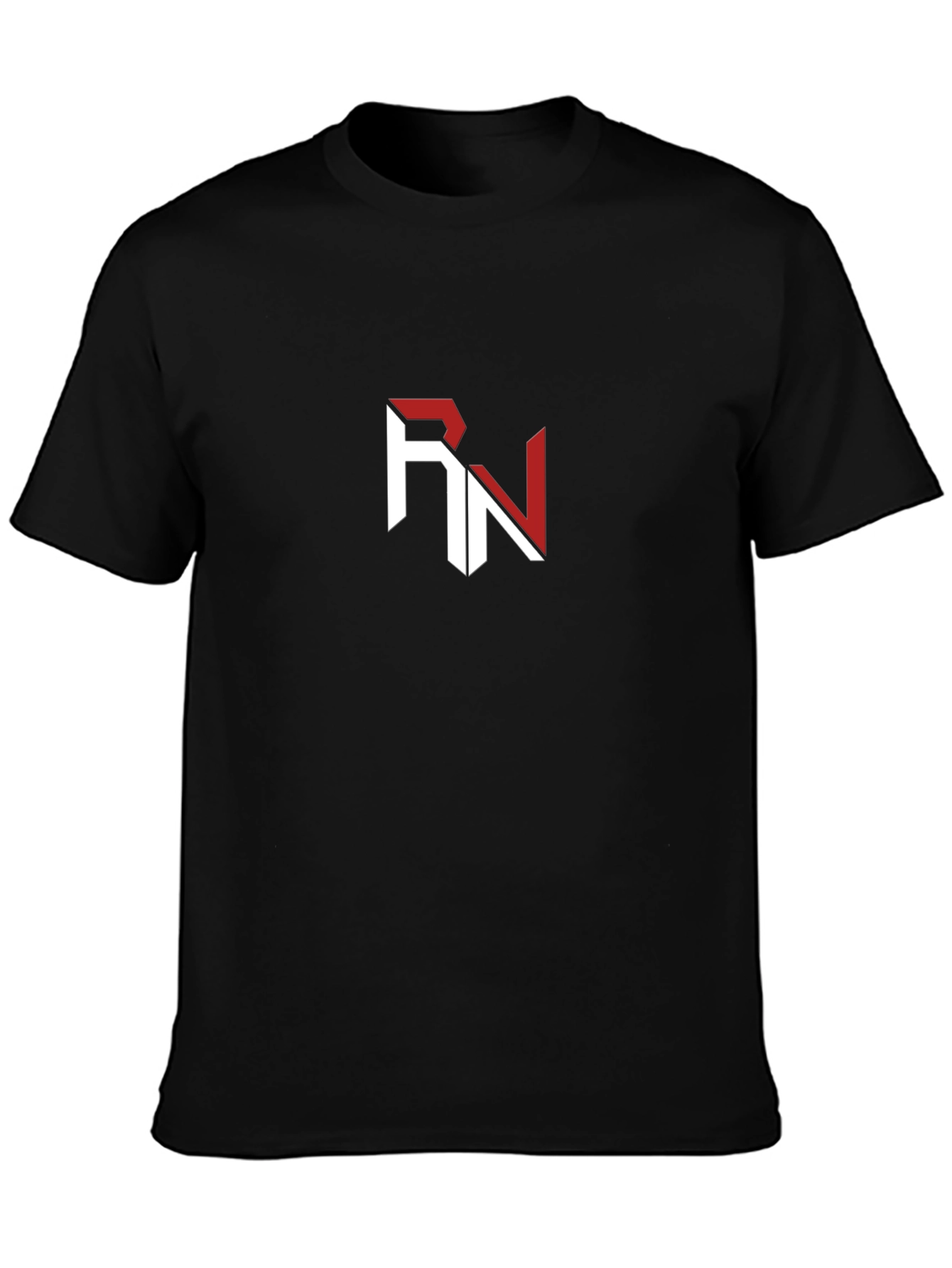Stylish Black T-Shirt with RN Logo