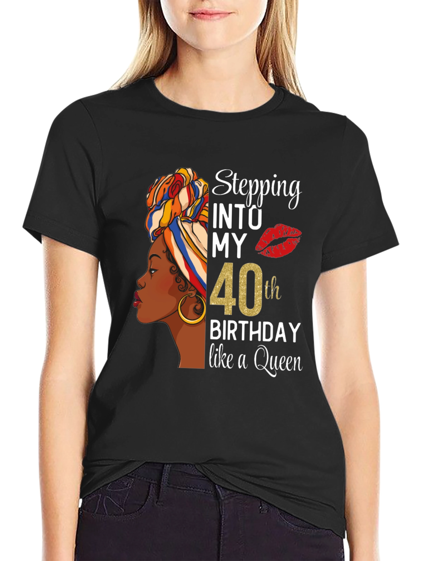 Stepping Into My 40th Birthday Queen T-Shirt