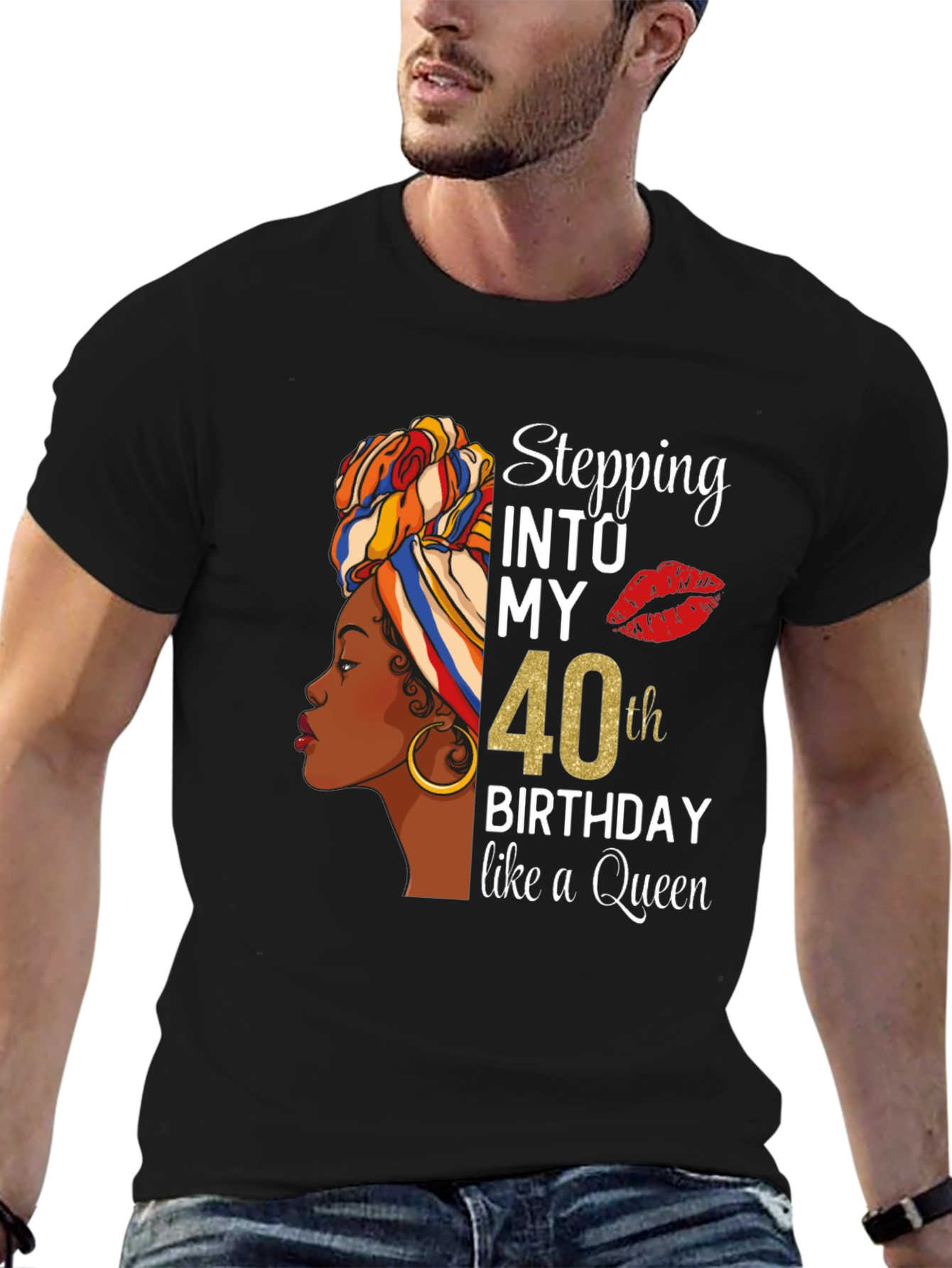 Stepping Into My 40th Birthday Queen T-Shirt