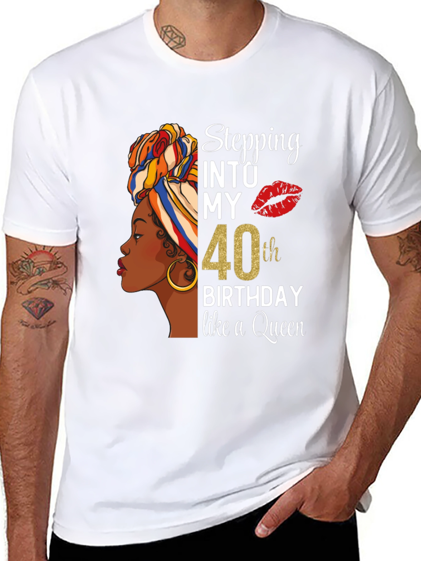Stepping Into My 40th Birthday Queen T-Shirt
