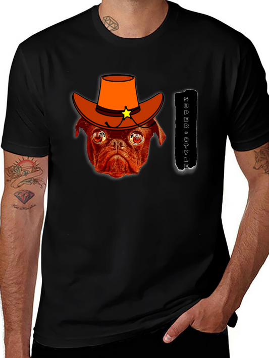 Pug Cowboy T-Shirt - Super Style