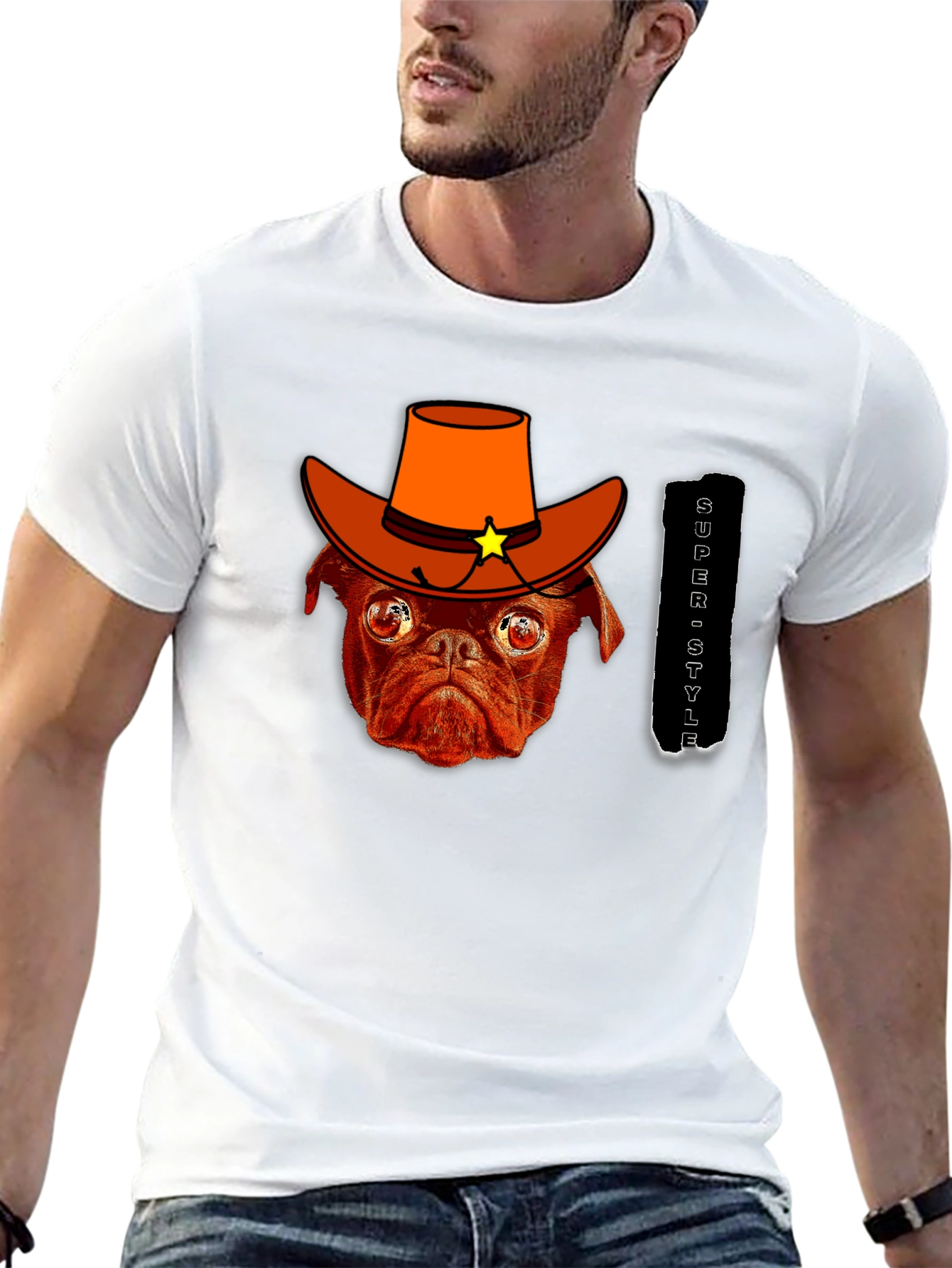 Pug Cowboy T-Shirt - Super Style