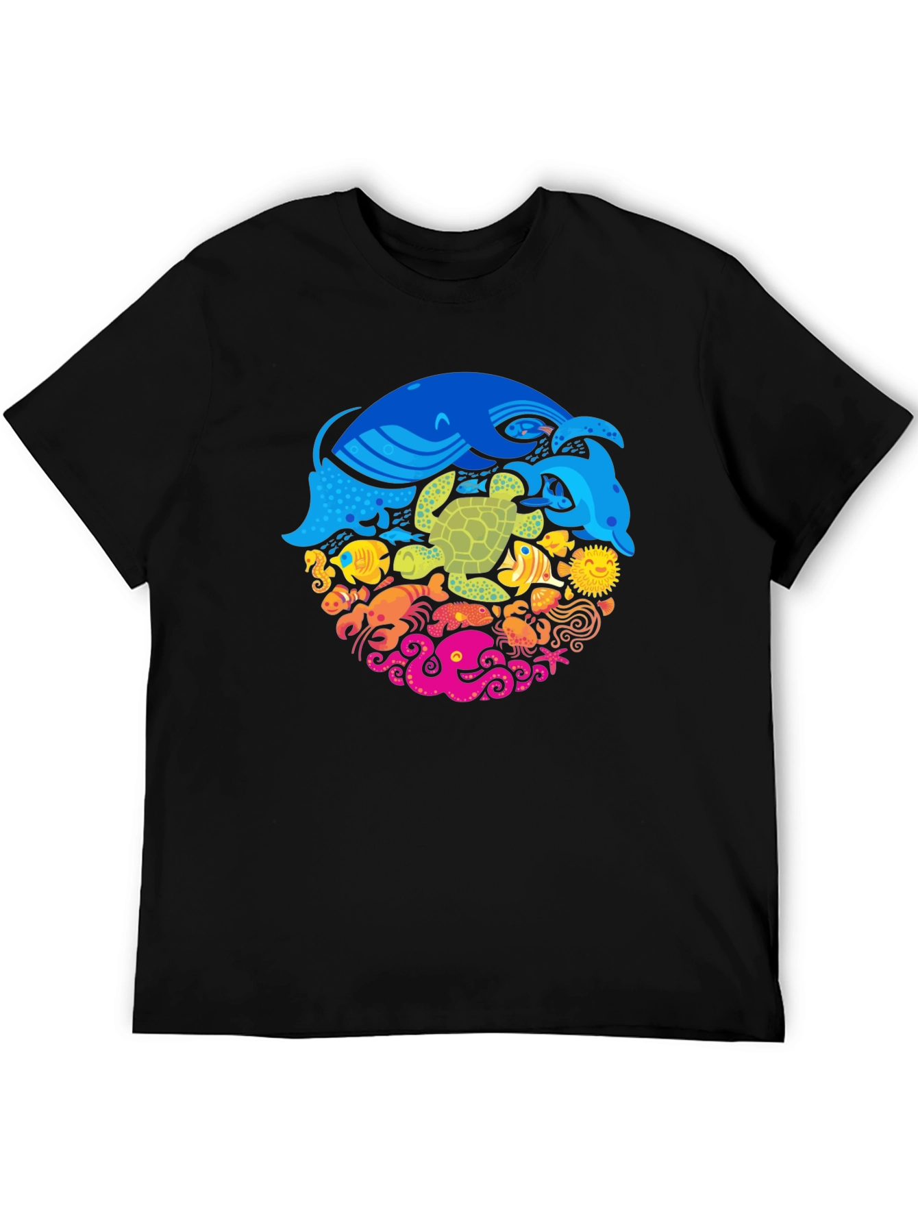 Ocean Life Graphic Tee - Black T-Shirt