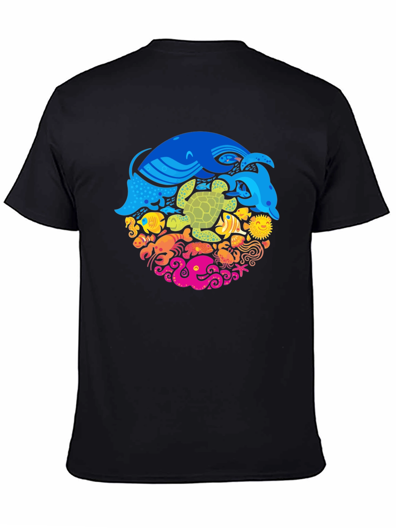 Ocean Life Graphic Tee - Black T-Shirt