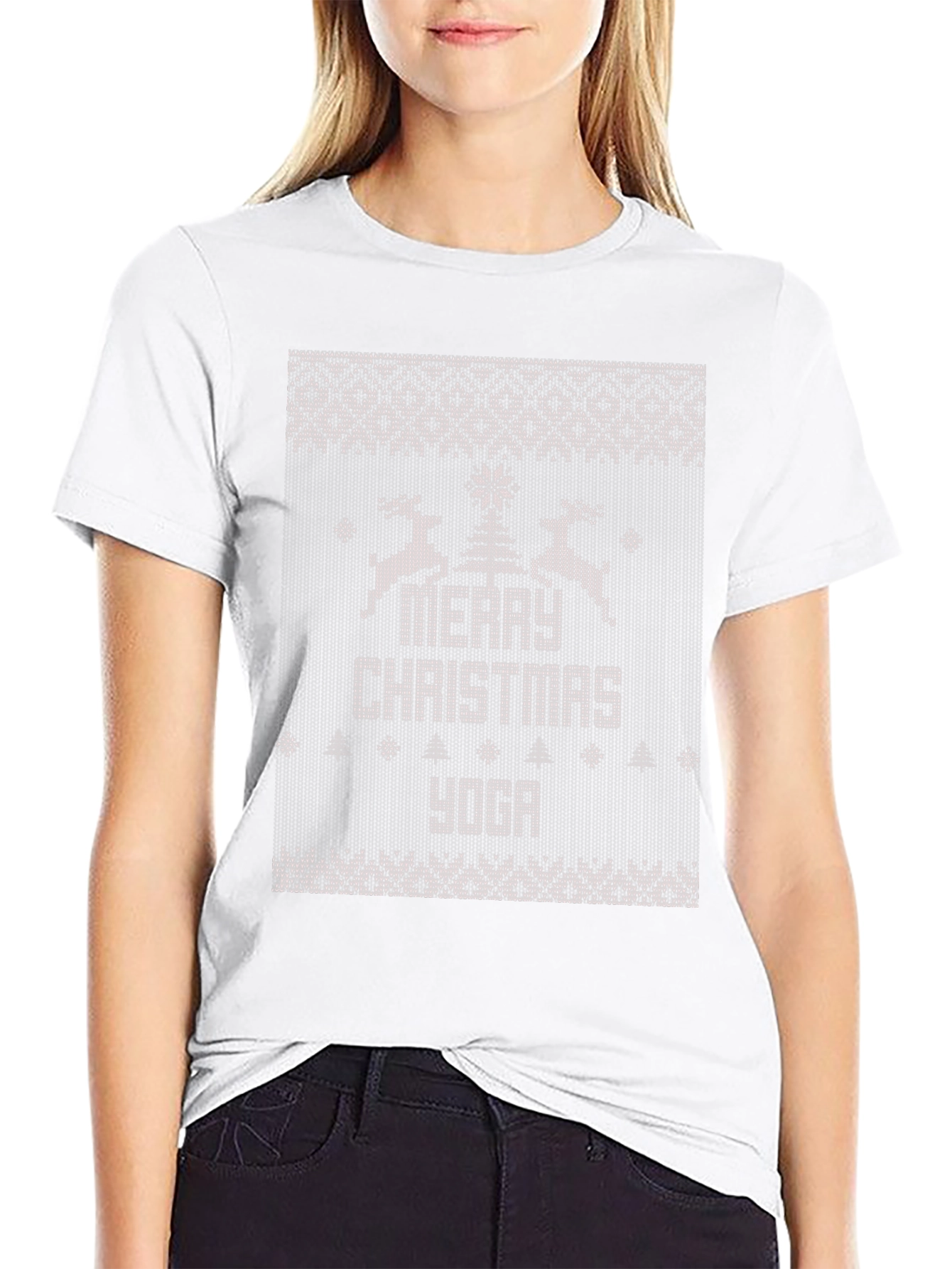 Merry Christmas Yoga Ugly Christmas Sweater T-Shirt