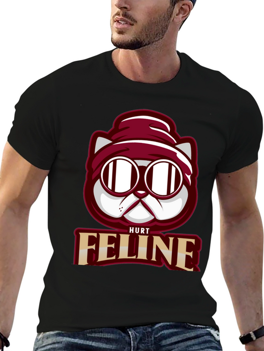 Hurt Feline T-Shirt - Cool Cat Graphic Tee