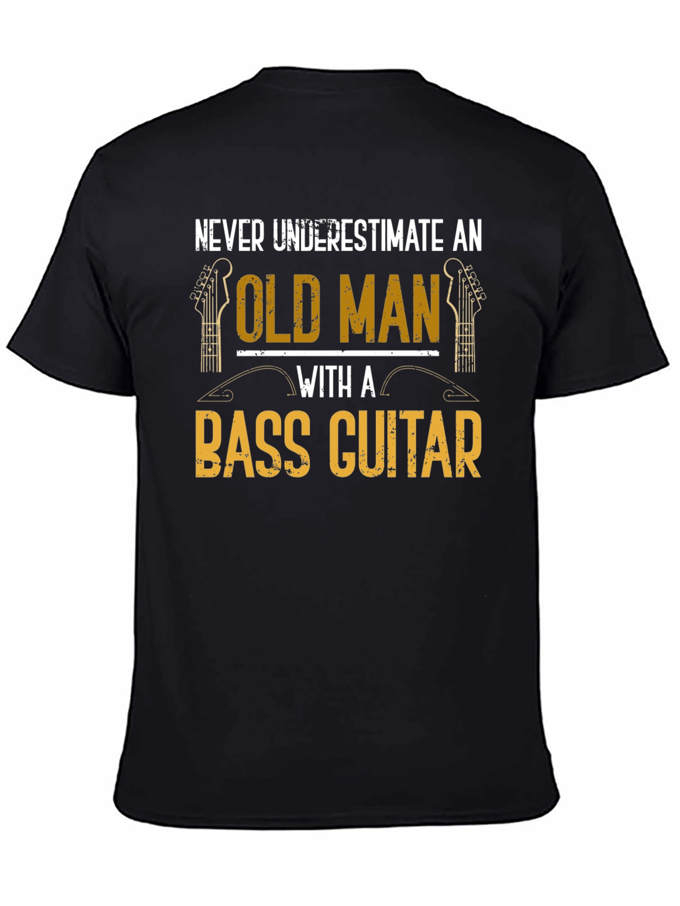 Bass Guitar Old Man Graphic Tee