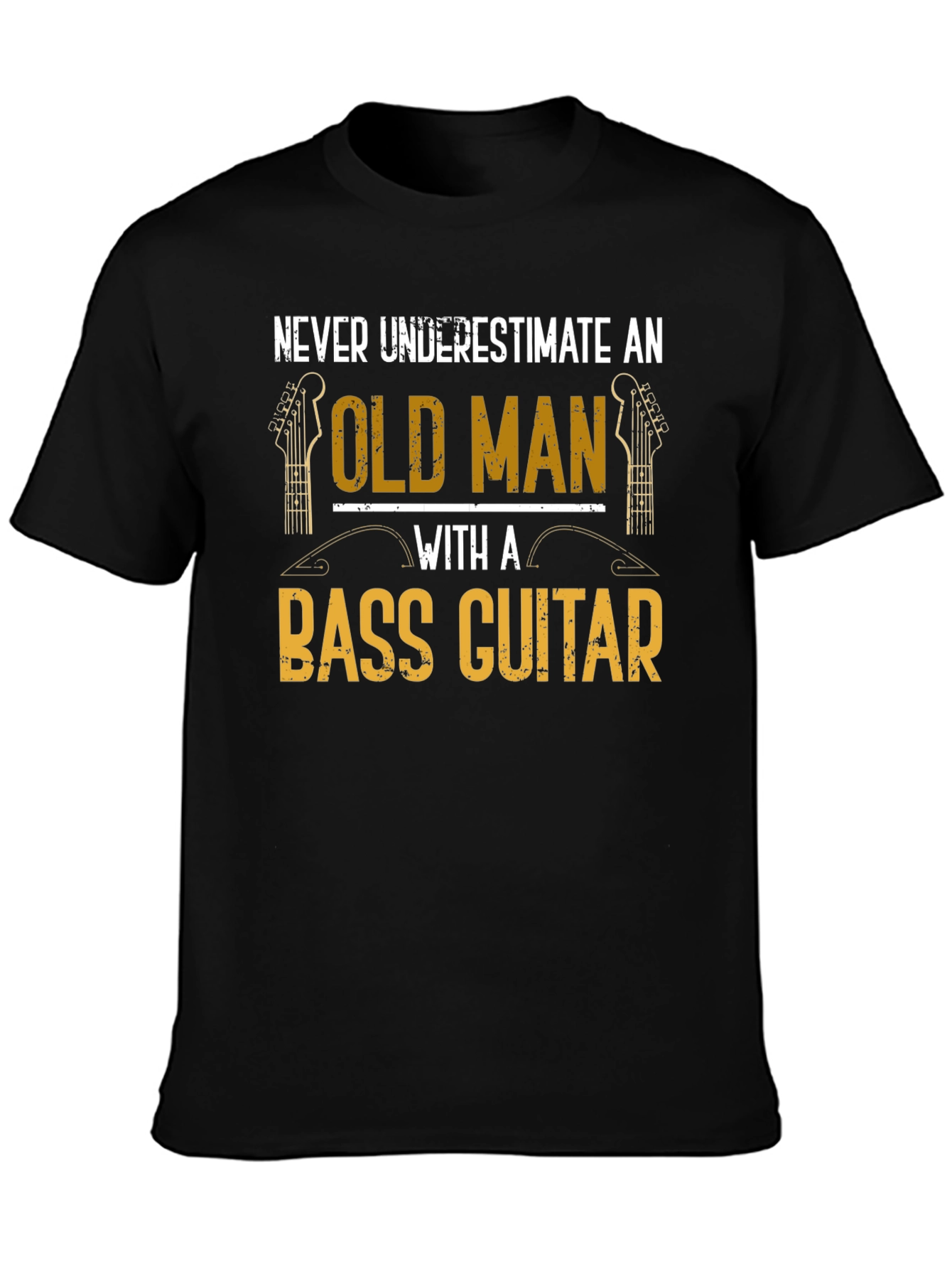 Bass Guitar Old Man Graphic Tee