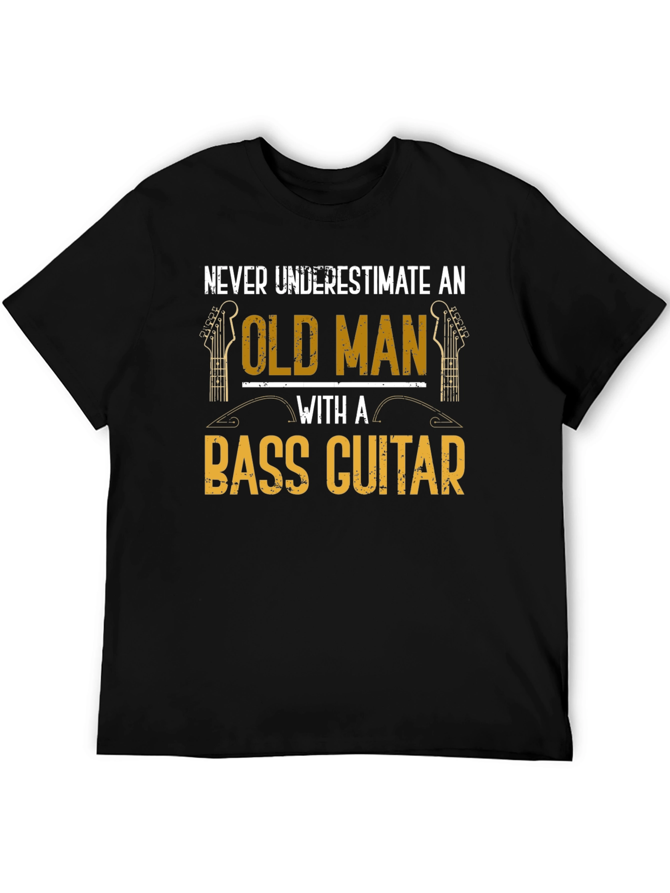 Bass Guitar Old Man Graphic Tee