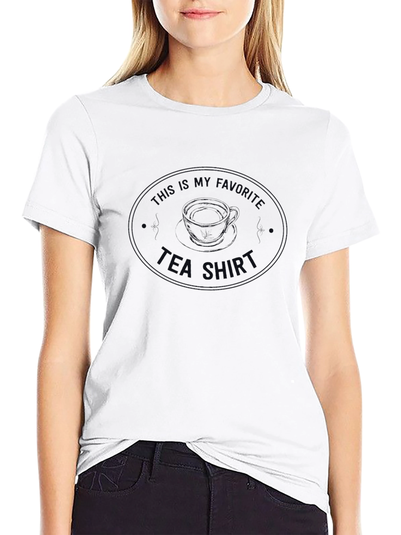 Black This Is My Favorite Tea Graphic T-Shirt