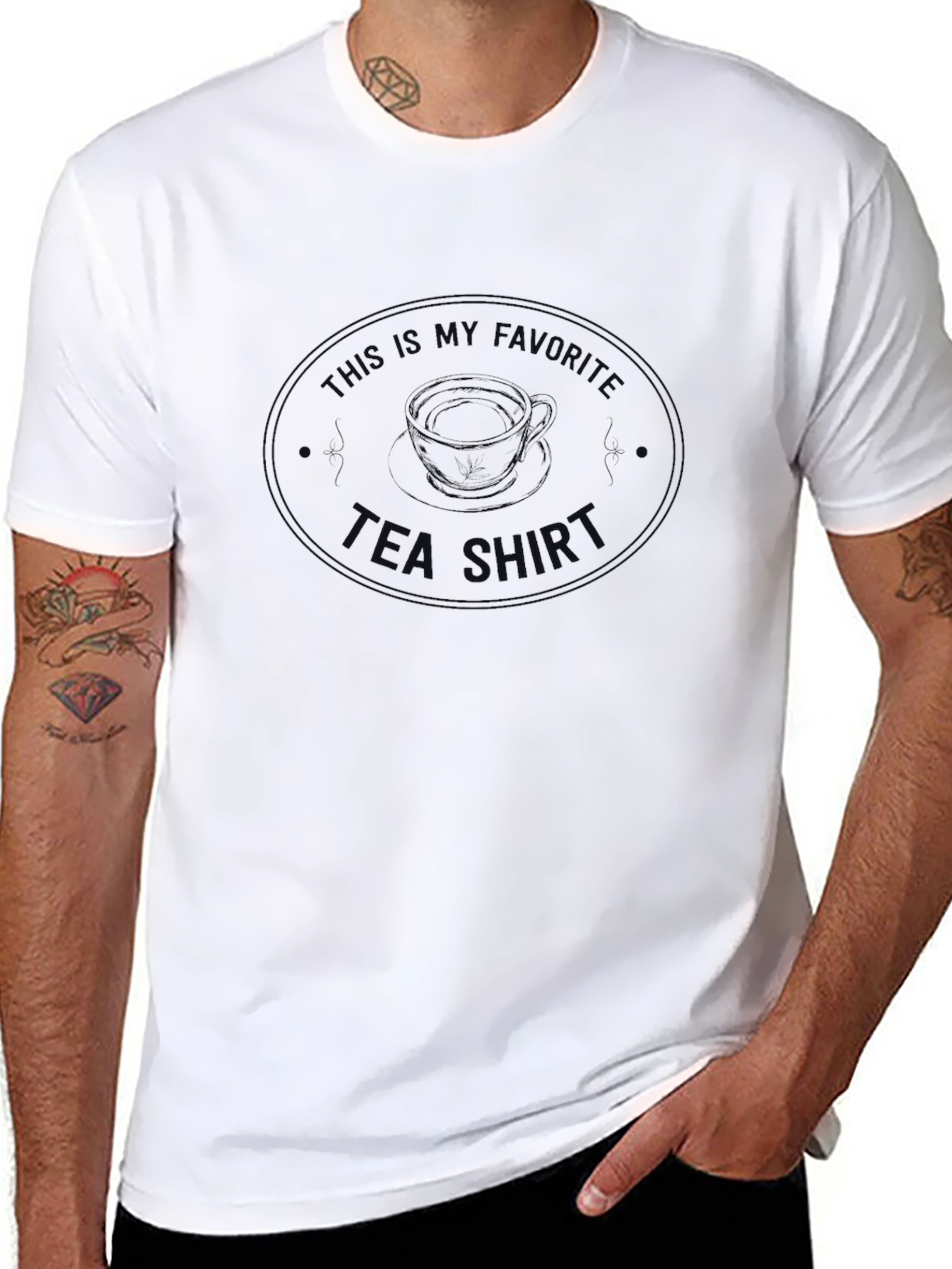 Black This Is My Favorite Tea Graphic T-Shirt
