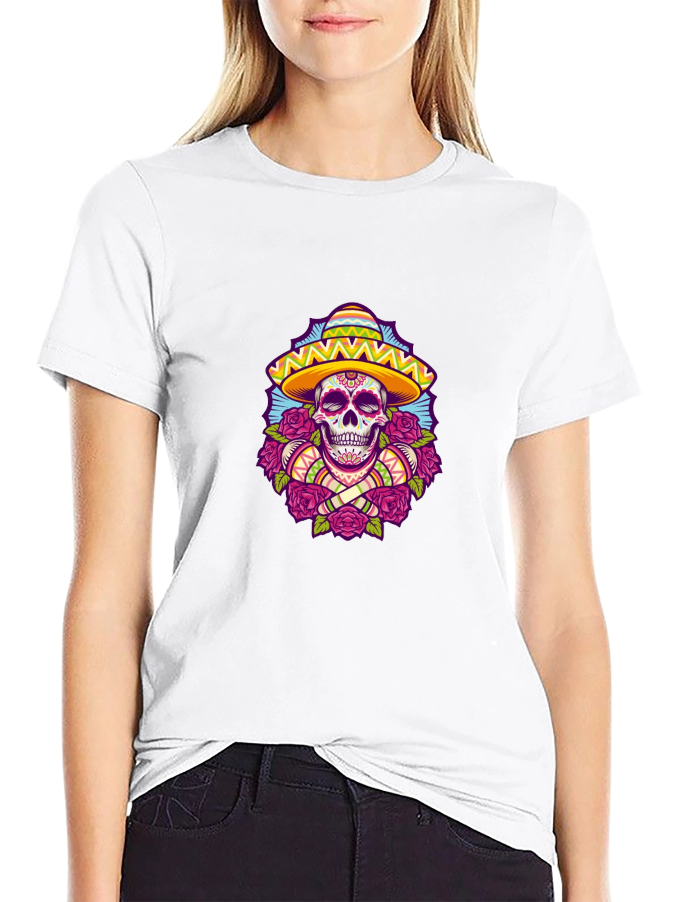Day of the Dead Skull T-Shirt - Black
