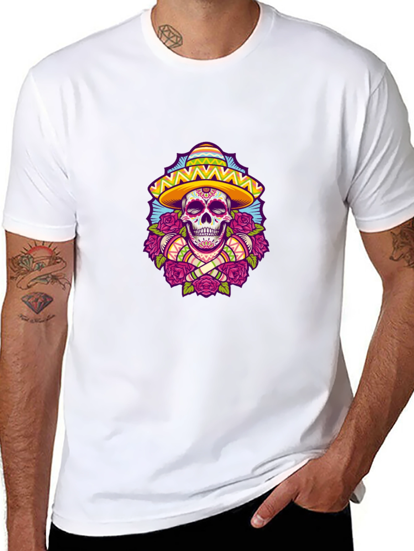 Day of the Dead Skull T-Shirt - Black