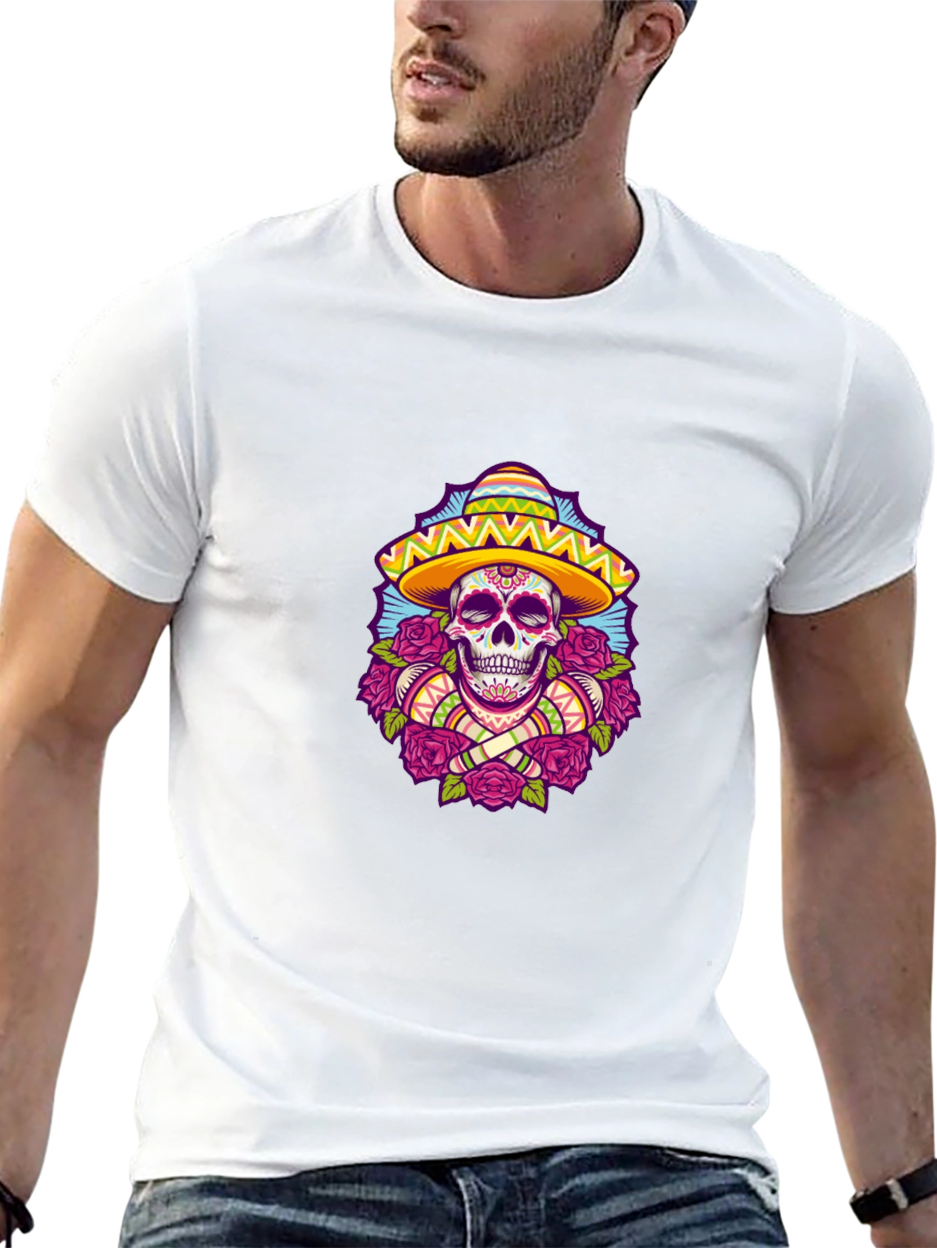 Day of the Dead Skull T-Shirt - Black