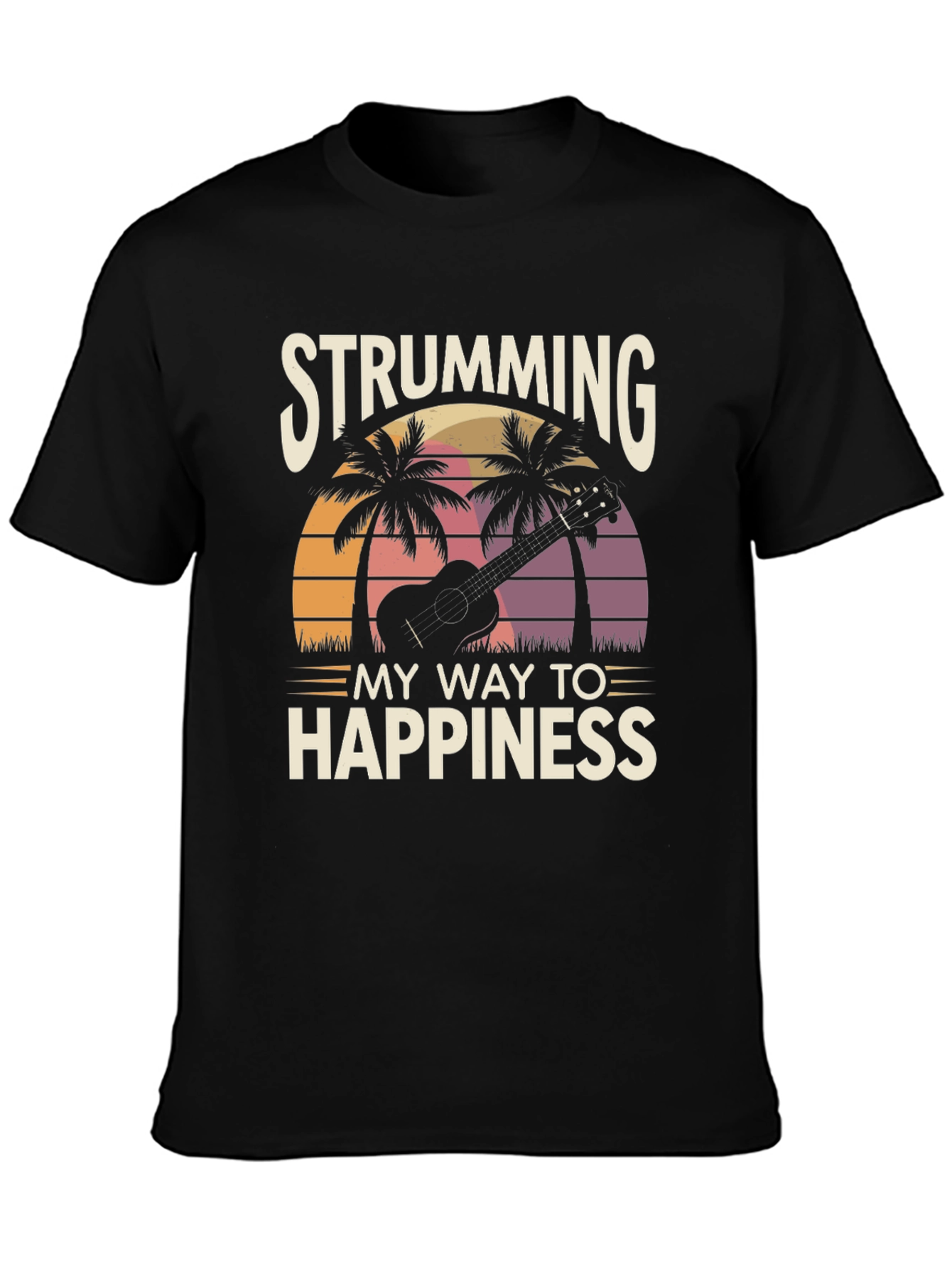 Strumming to Happiness Graphic T-Shirt