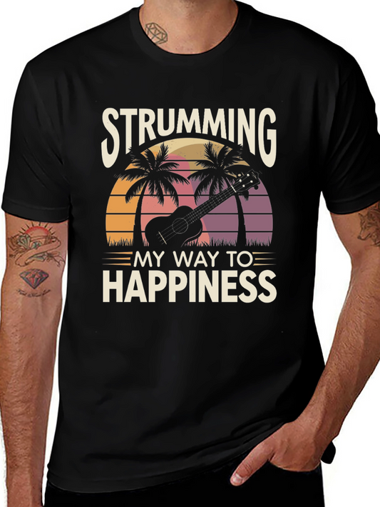 Strumming to Happiness Graphic T-Shirt