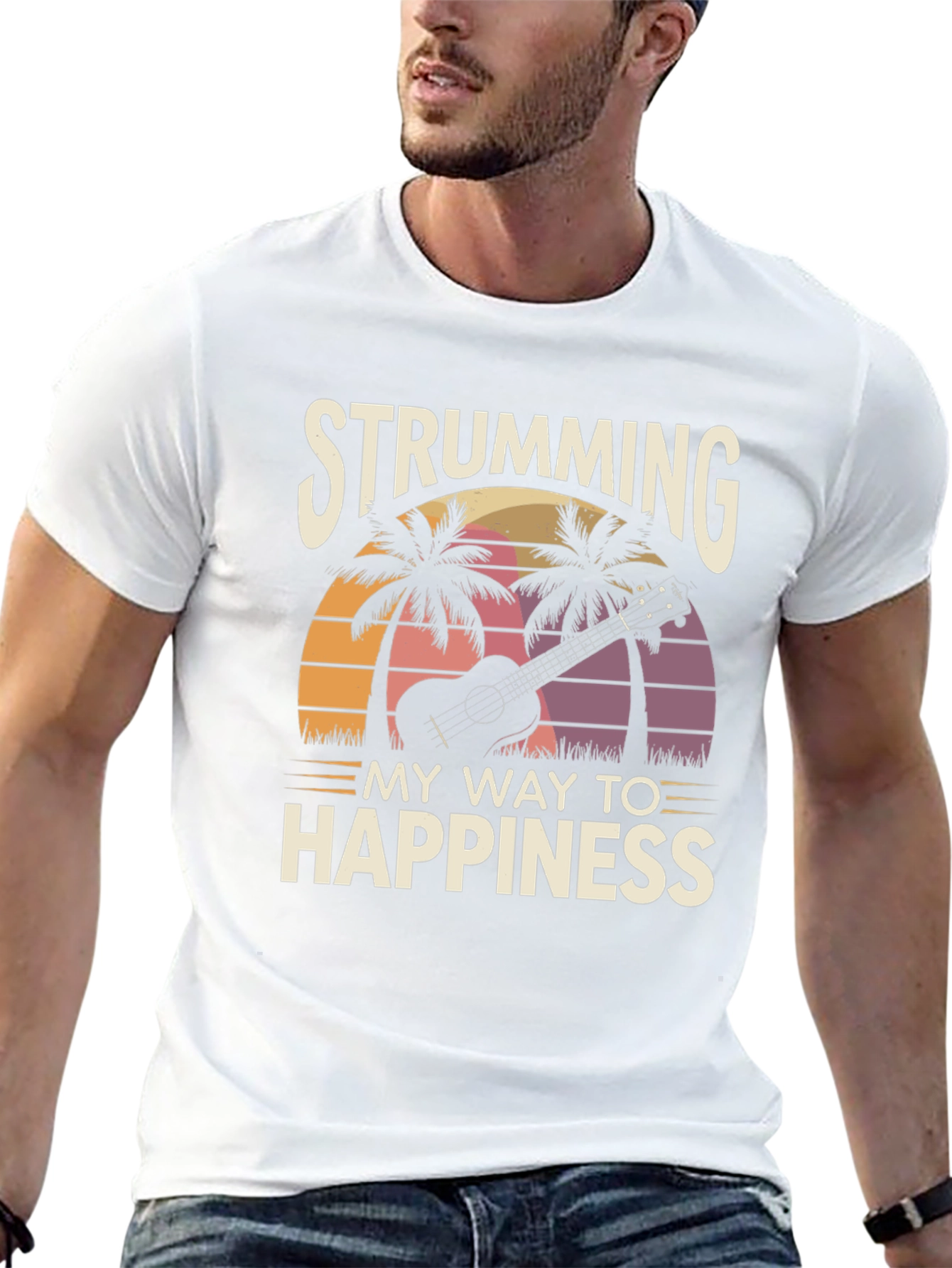 Strumming to Happiness Graphic T-Shirt
