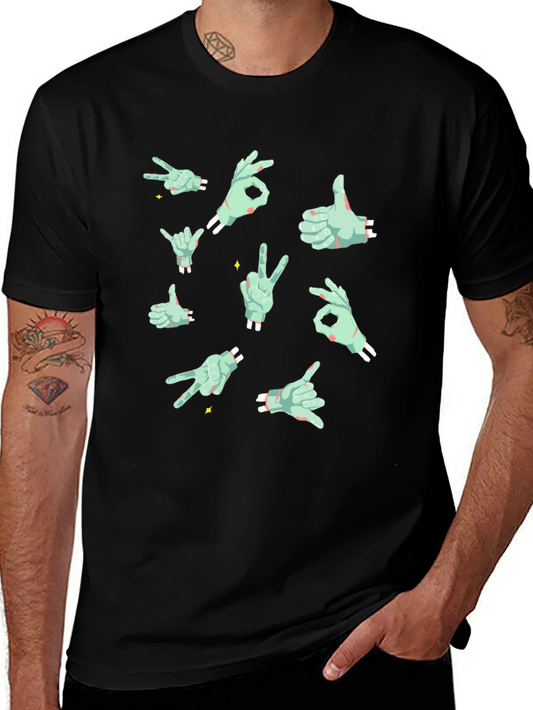 Zombie Hand Sign T-Shirt - Cool Graphic Tee