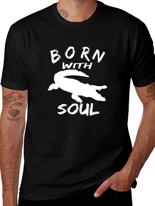 Born With Soul Graphic Tee - Alligator Print