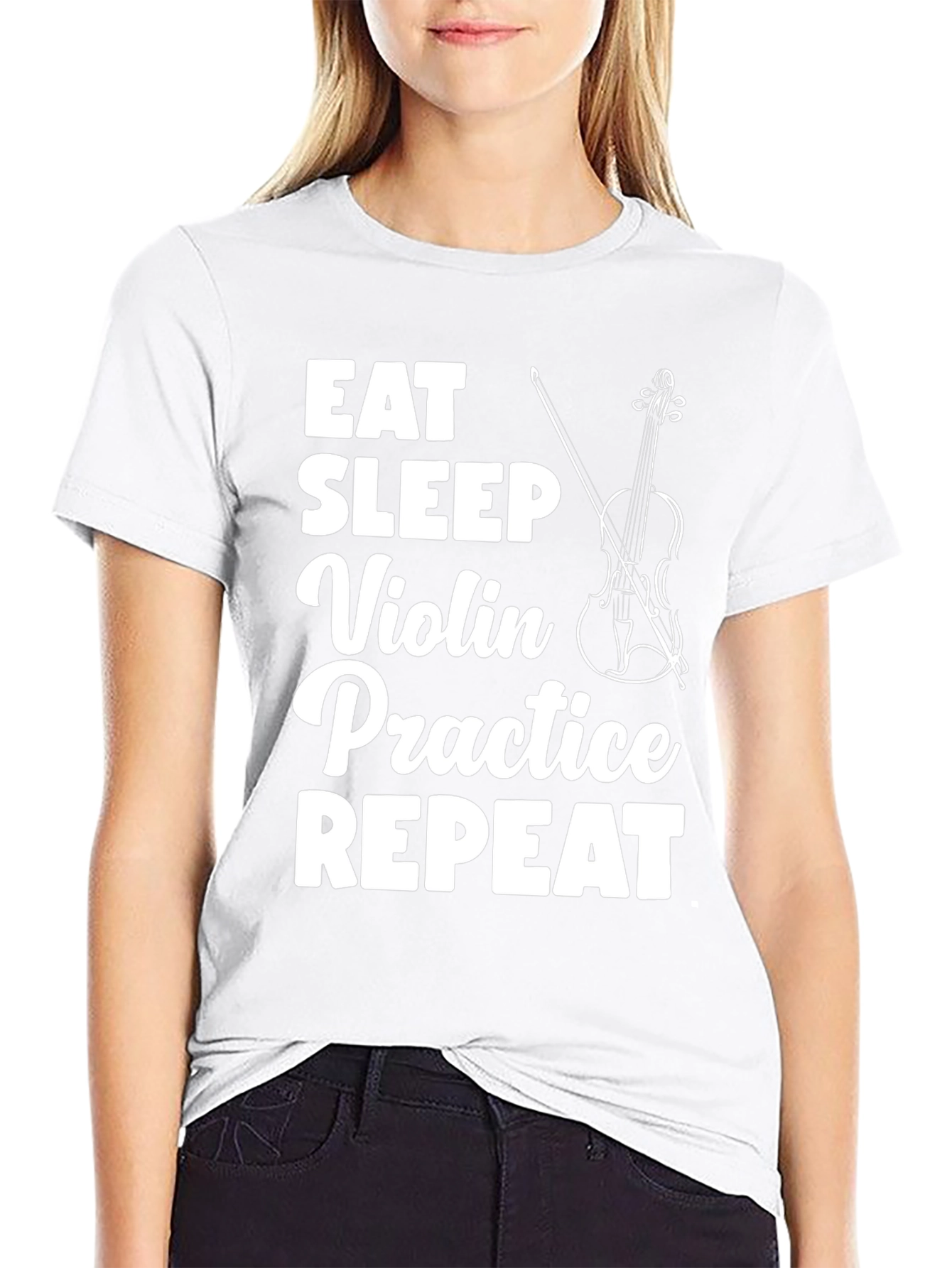 Eat Sleep Violin Practice Repeat Black T-Shirt