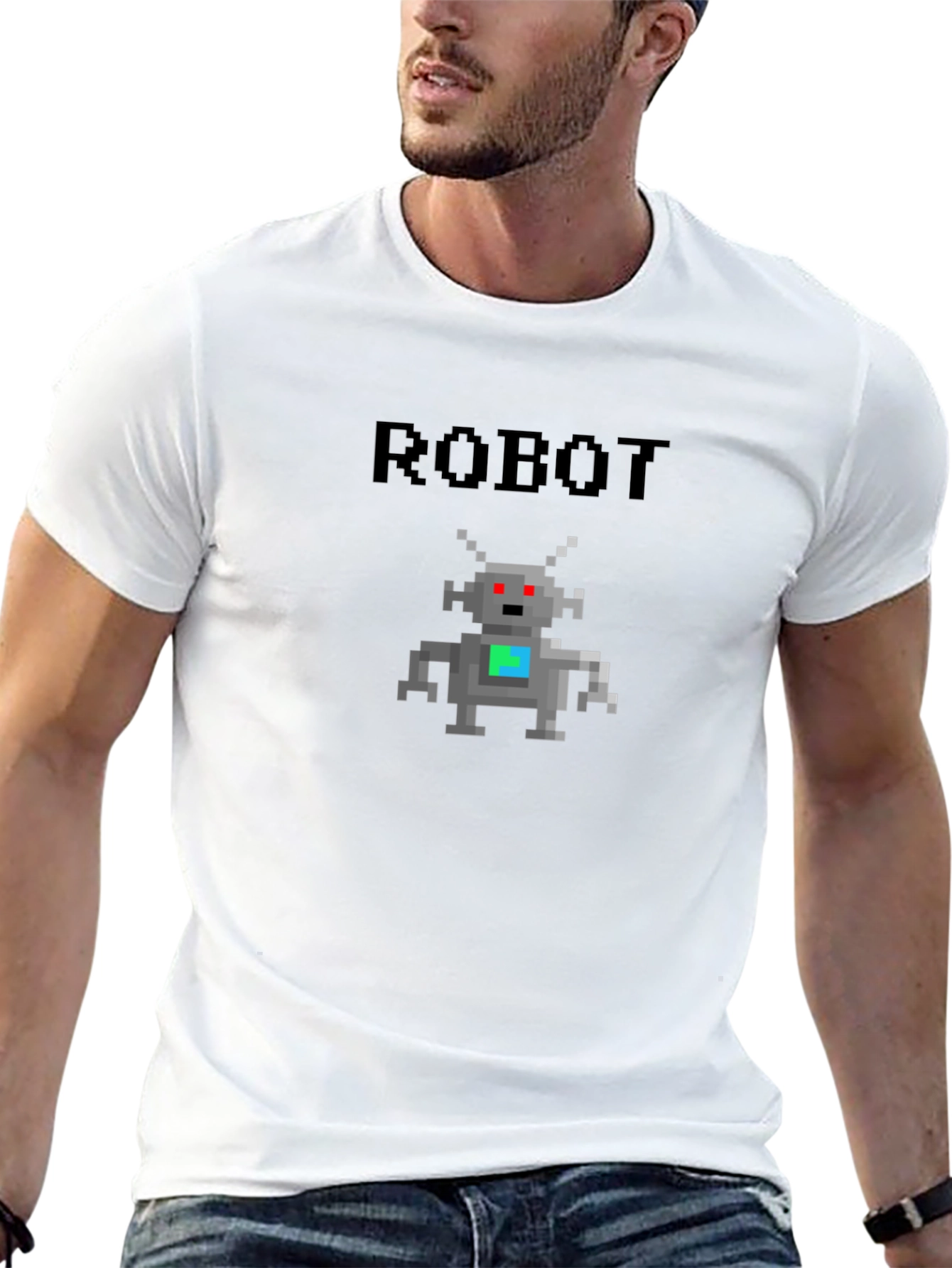 Pixel Robot Graphic Tee - Classic Black