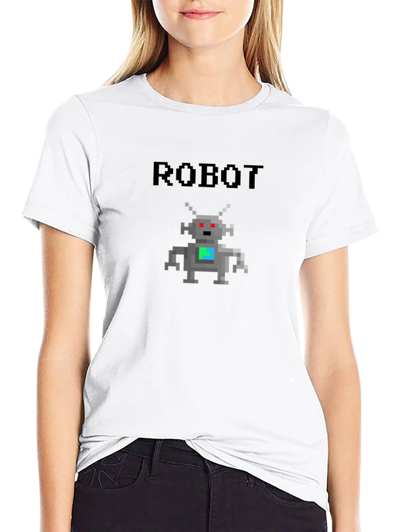 Pixel Robot Graphic Tee - Classic Black