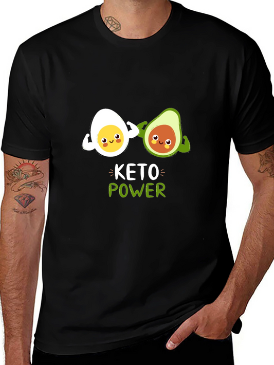 Keto Power T-Shirt Funny Egg and Avocado Gym Tee