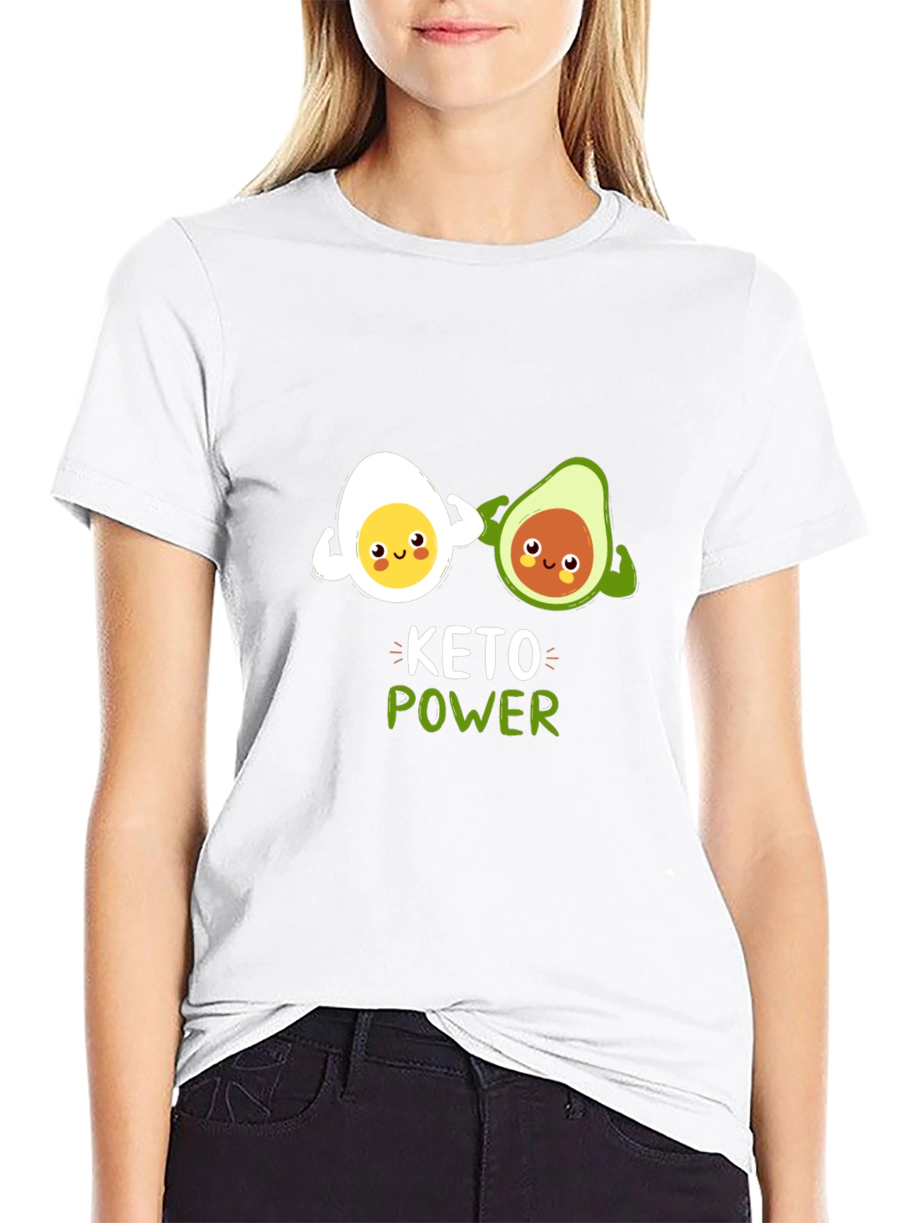 Keto Power T-Shirt Funny Egg and Avocado Gym Tee