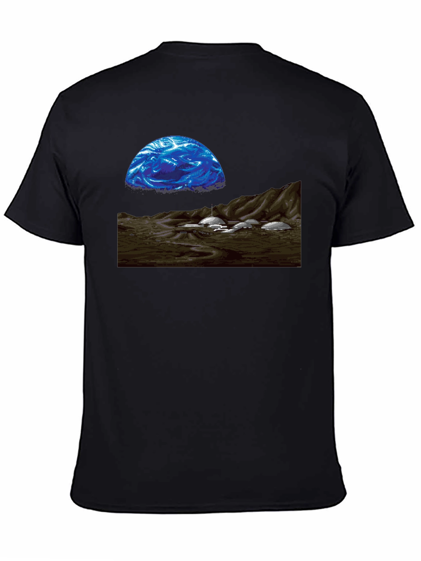 Retro Sci-Fi T-Shirt - Pixel Art Landscape