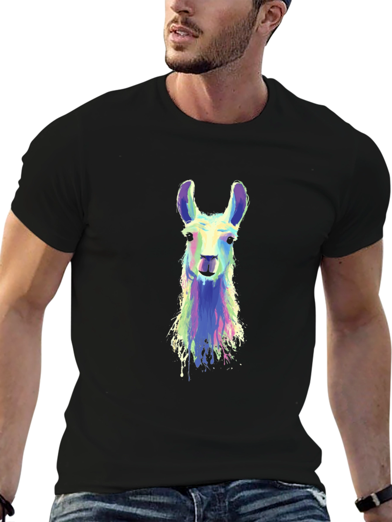 Llama Art Graphic Tee - Cool Animal Shirt