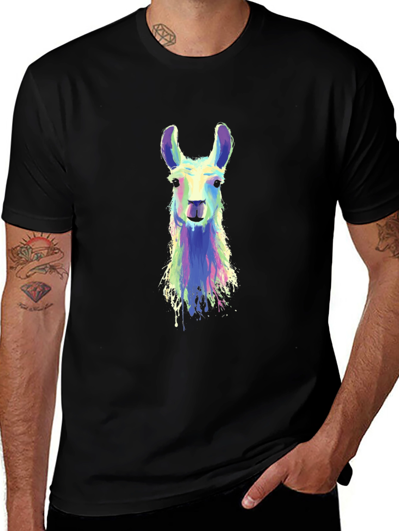 Llama Art Graphic Tee - Cool Animal Shirt