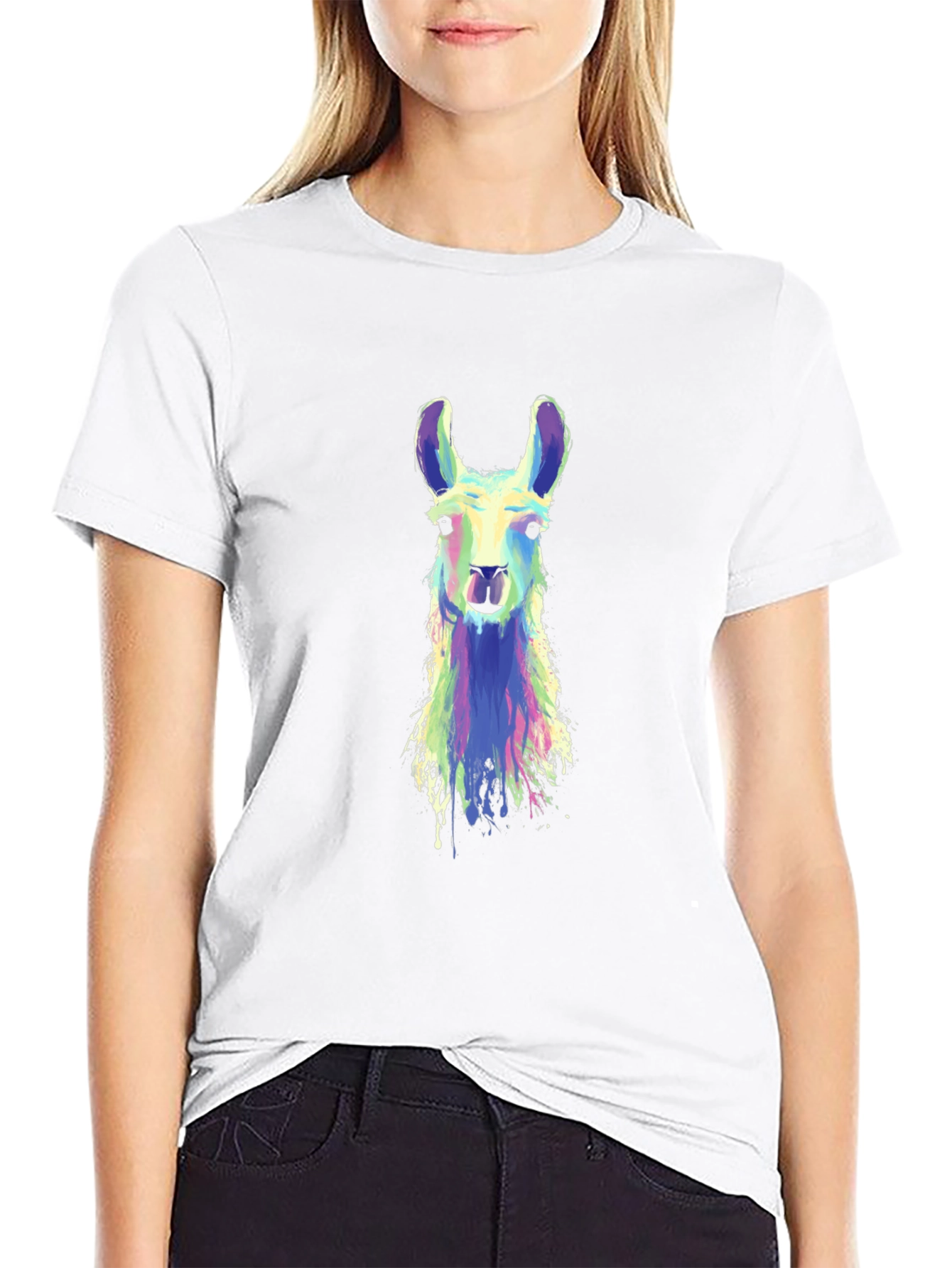 Llama Art Graphic Tee - Cool Animal Shirt