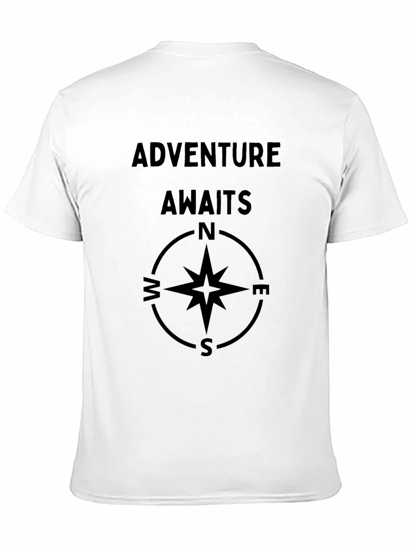 Adventure Awaits Compass Graphic T-Shirt - Black