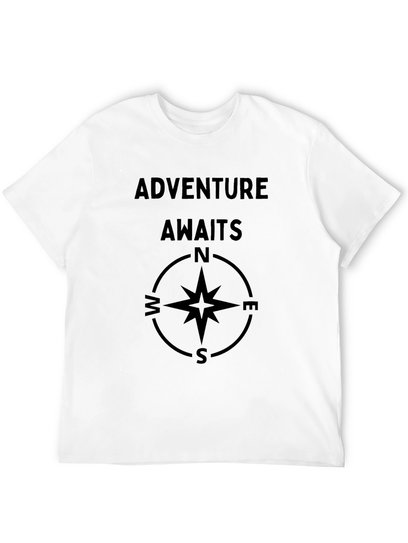 Adventure Awaits Compass Graphic T-Shirt - Black