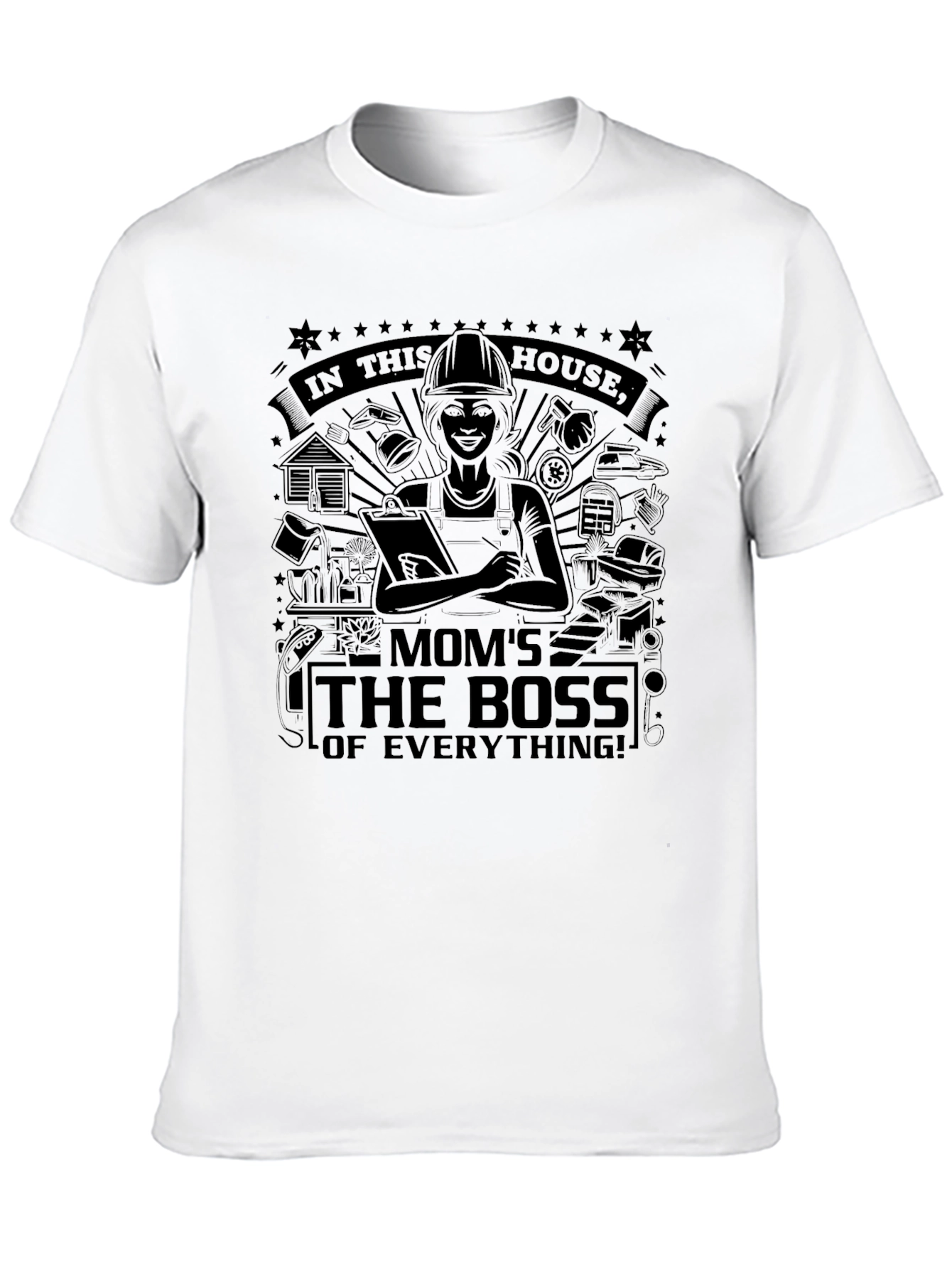 Moms the Boss T-Shirt - Black Graphic Tee