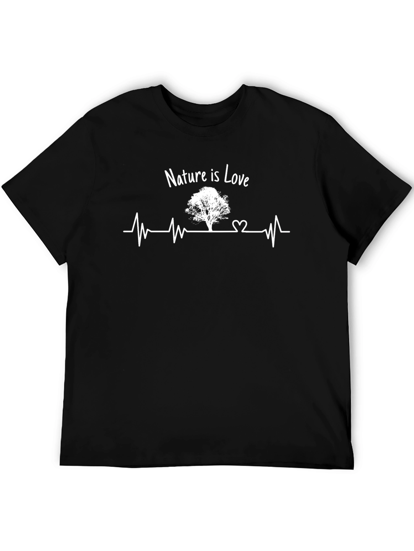 Nature is Love Graphic Tee - Tree Heartbeat Design