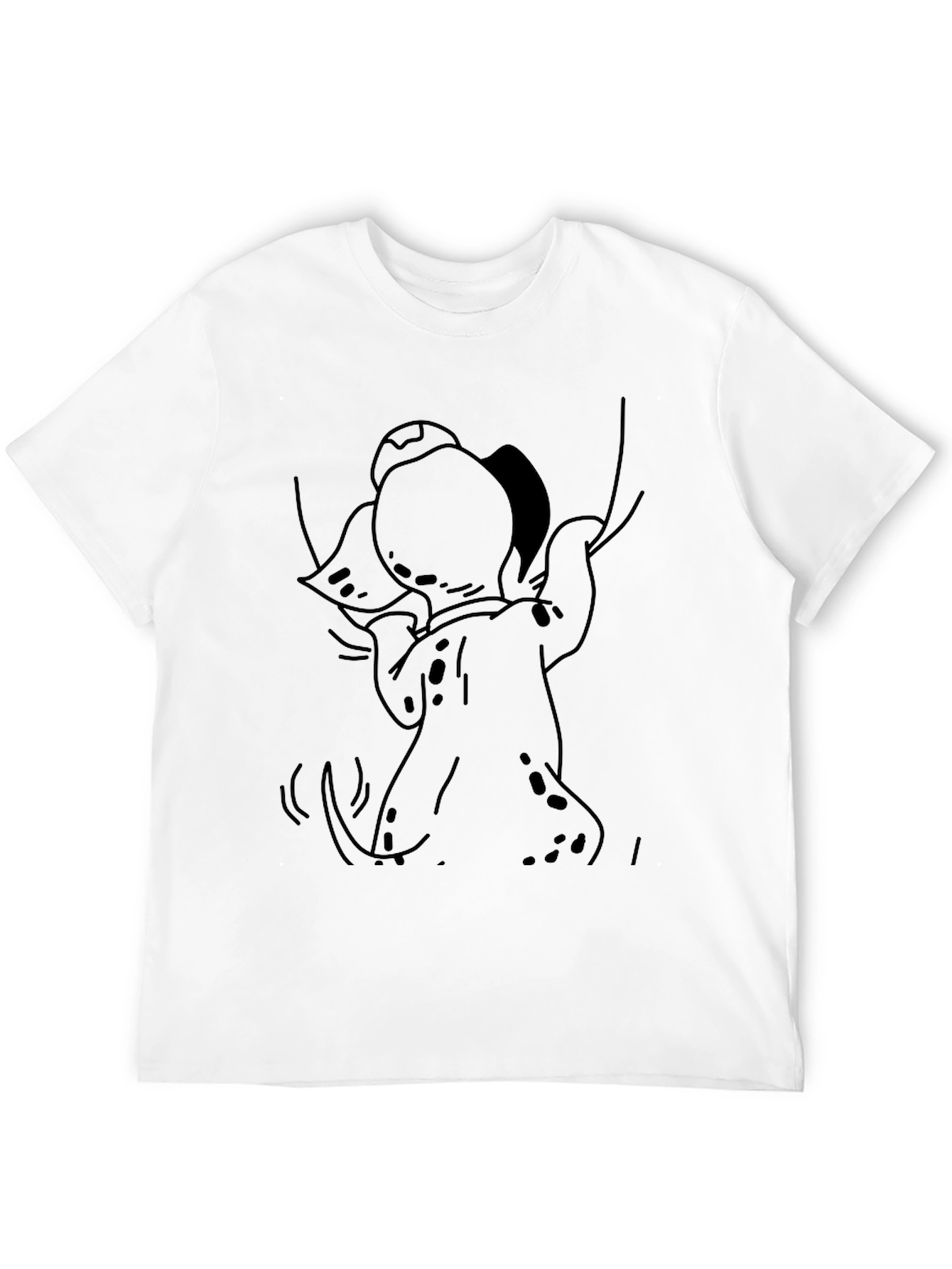 Cartoon Dog Graphic Black T-Shirt