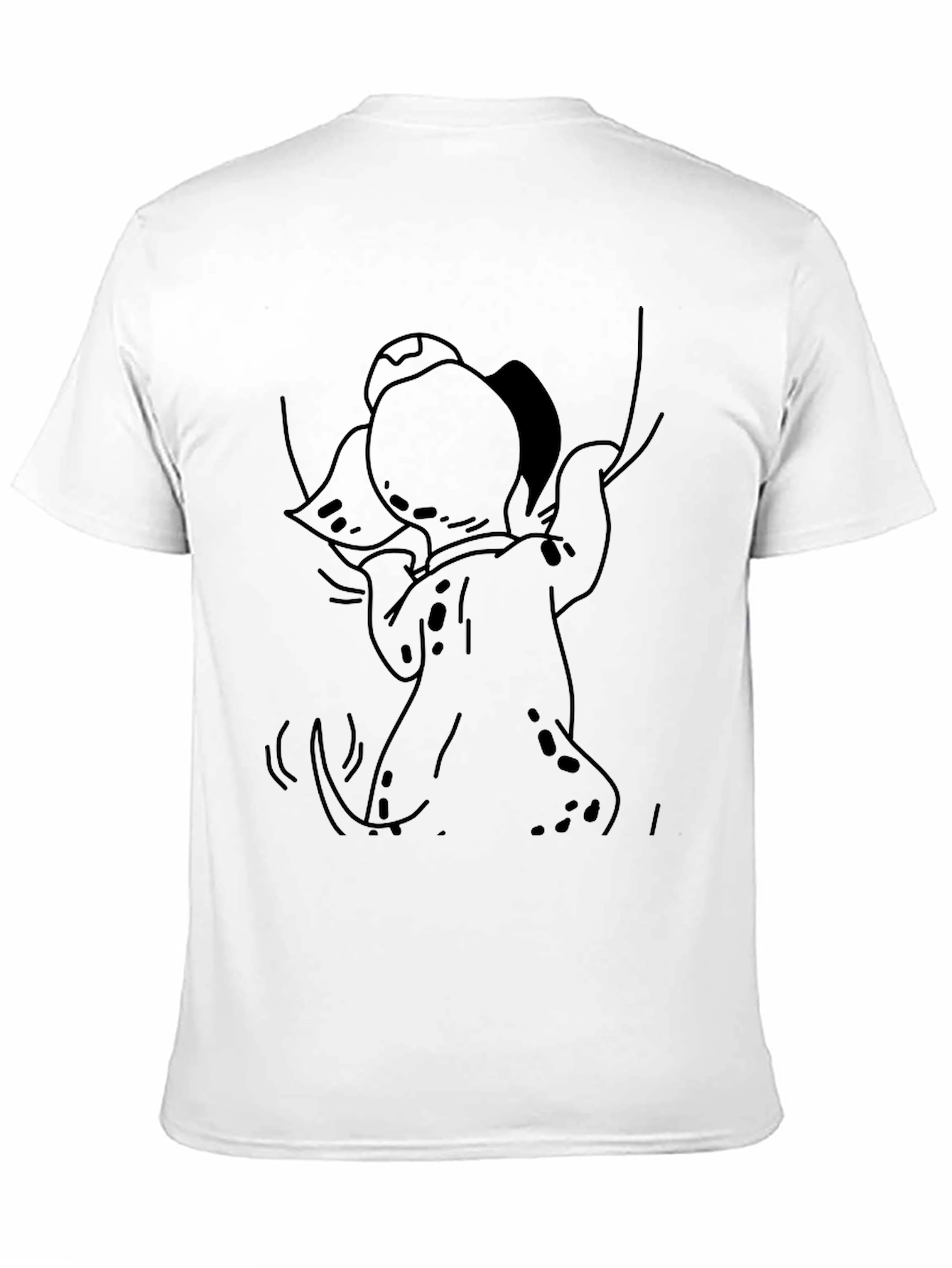 Cartoon Dog Graphic Black T-Shirt