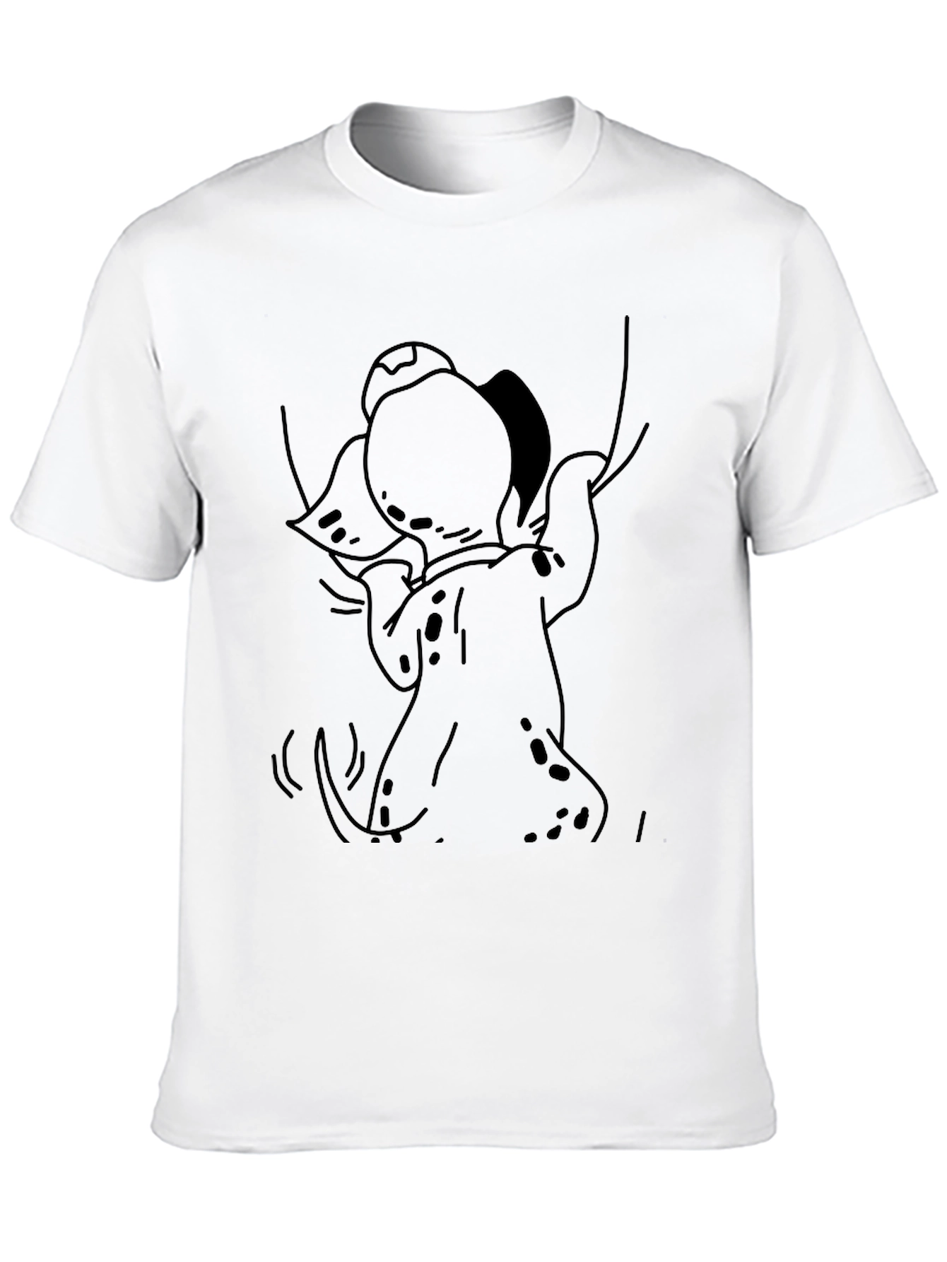 Cartoon Dog Graphic Black T-Shirt
