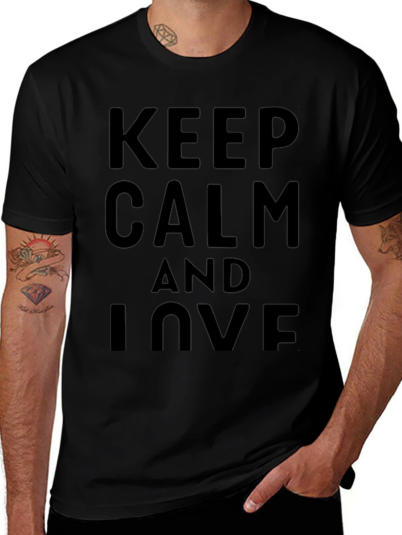 Keep Calm and Love Black T-Shirt