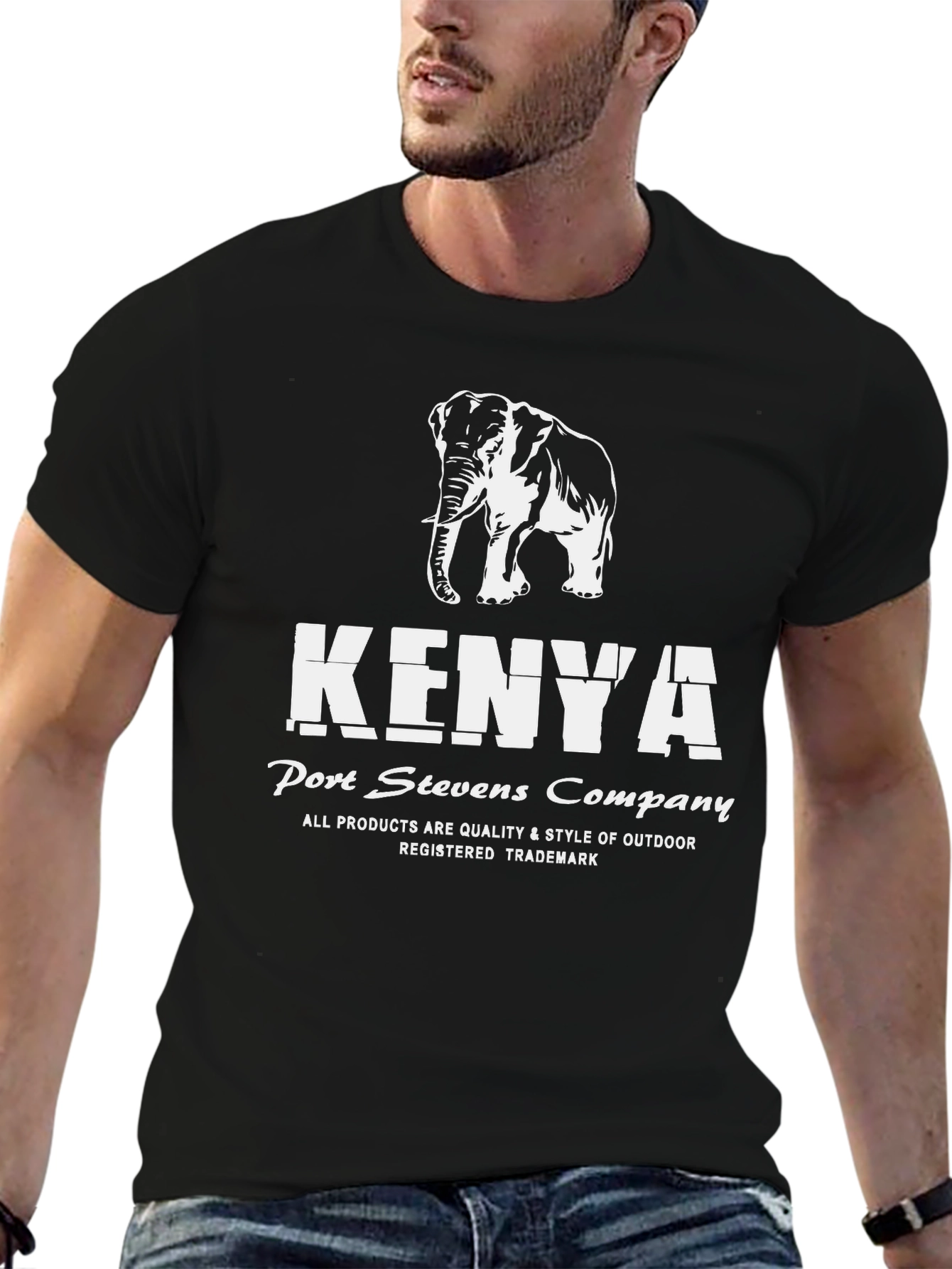 Kenya Elephant Black T-Shirt
