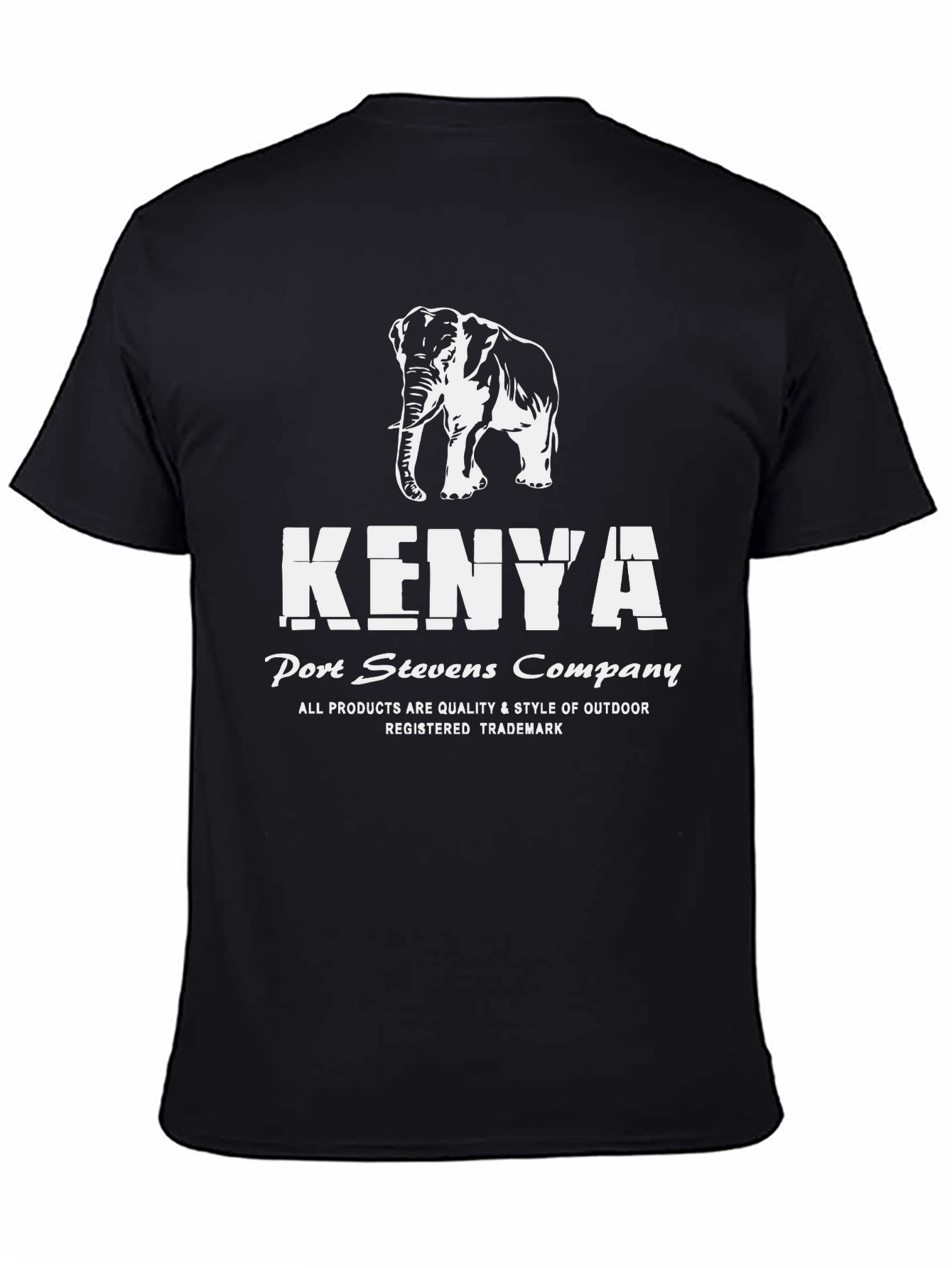 Kenya Elephant Black T-Shirt