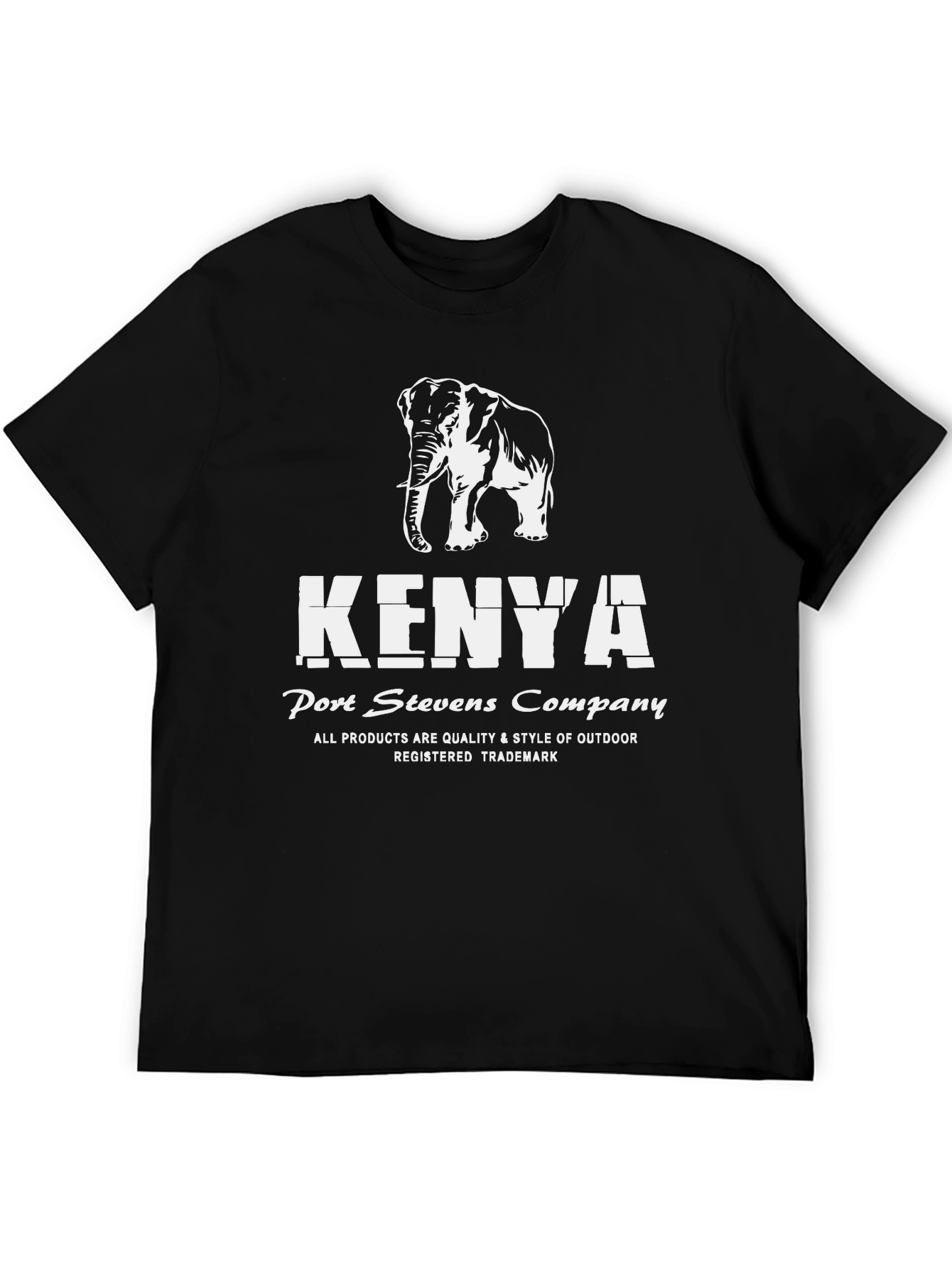 Kenya Elephant Black T-Shirt