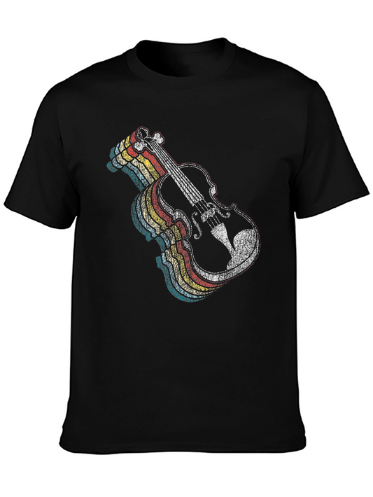 Retro Violin Graphic T-Shirt - Classic Music Lover Tee